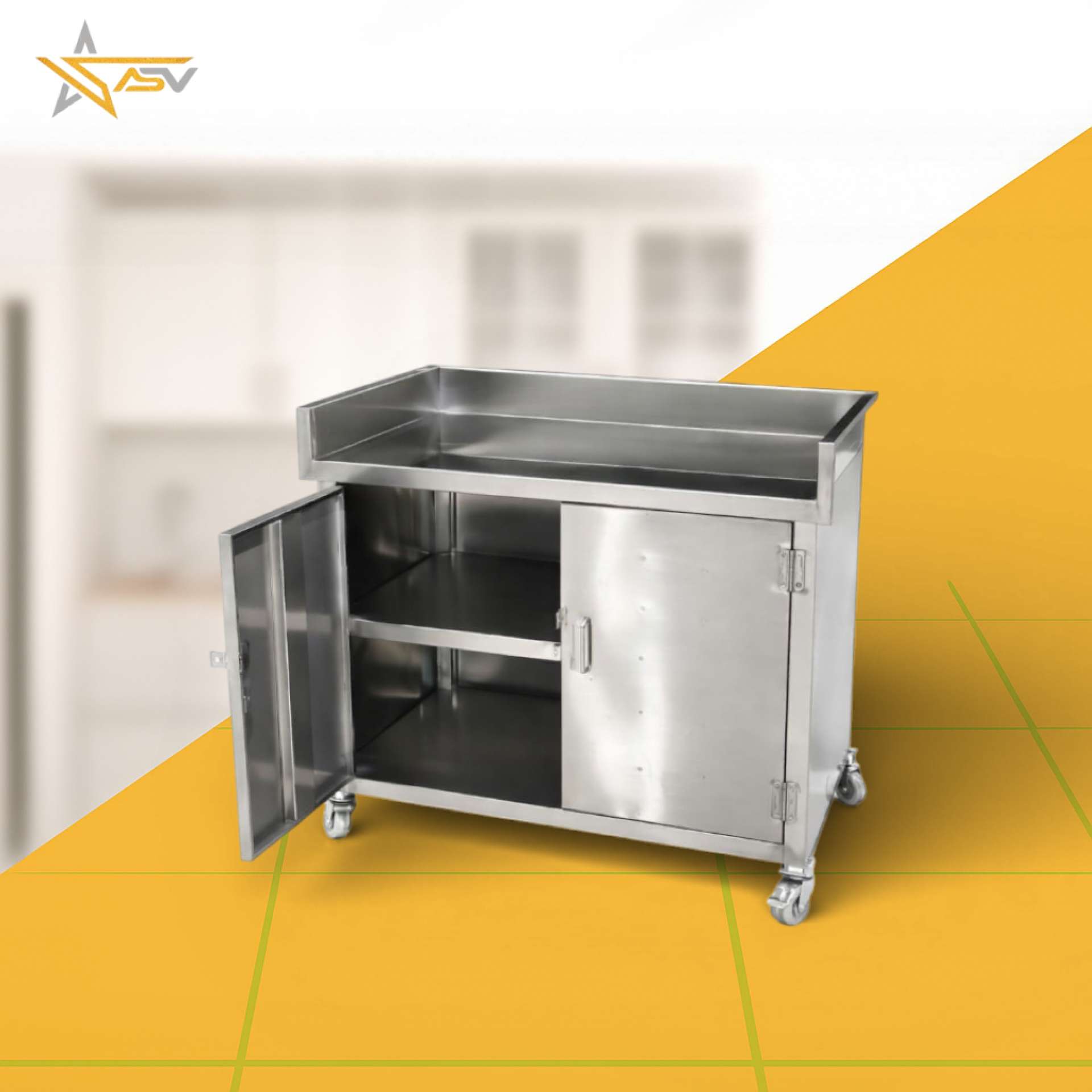 WORK  TABLE WITH STORAGE